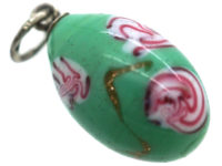 Russian Silver & Spun Glass Egg Pendant
