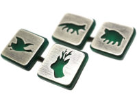 Art Deco Silver & Green Chalcedony Sporting Cufflinks