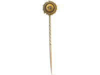 Victorian 15ct Gold Round Tie Pin set with a Rose Diamond