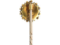 Victorian 15ct Gold Round Tie Pin set with a Rose Diamond