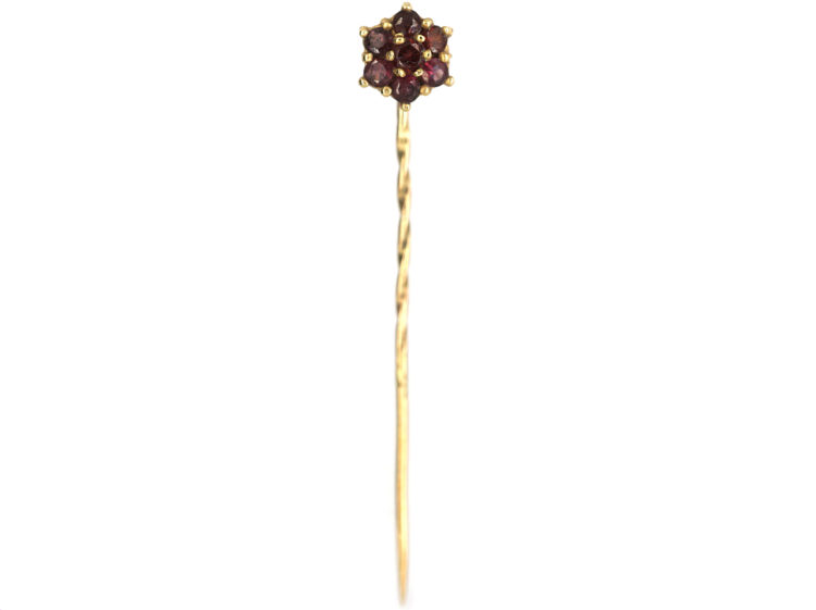 9ct Gold & Garnet Cluster Tie Pin