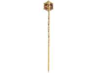 9ct Gold & Garnet Cluster Tie Pin