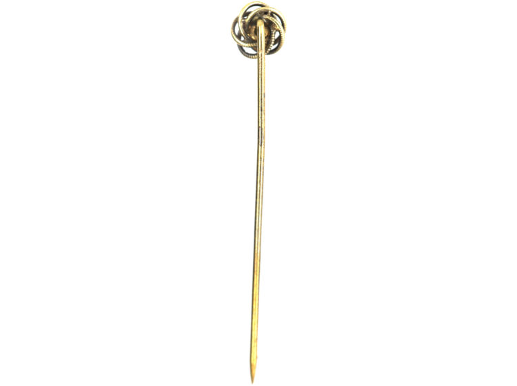 Early 20th Century 14ct Gold Coiled Design Tie Pin set with a Pearl