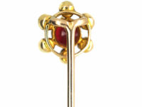 Edwardian 15ct Gold, Garnet & Natural Split Pearl Tie Pin