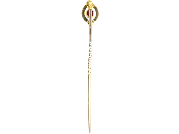 Edwardian Ruby & Natural Pearl Tie Pin