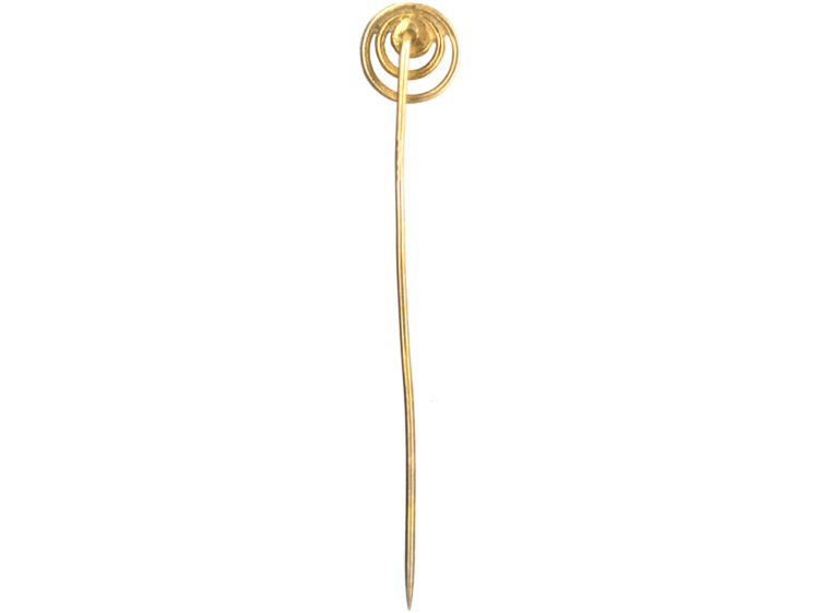 Edwardian 15ct Gold & Diamond Two Circle Tie Pin