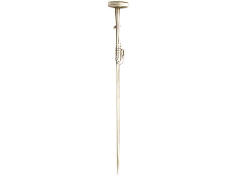 Silver Croquet Mallet Tie Pin