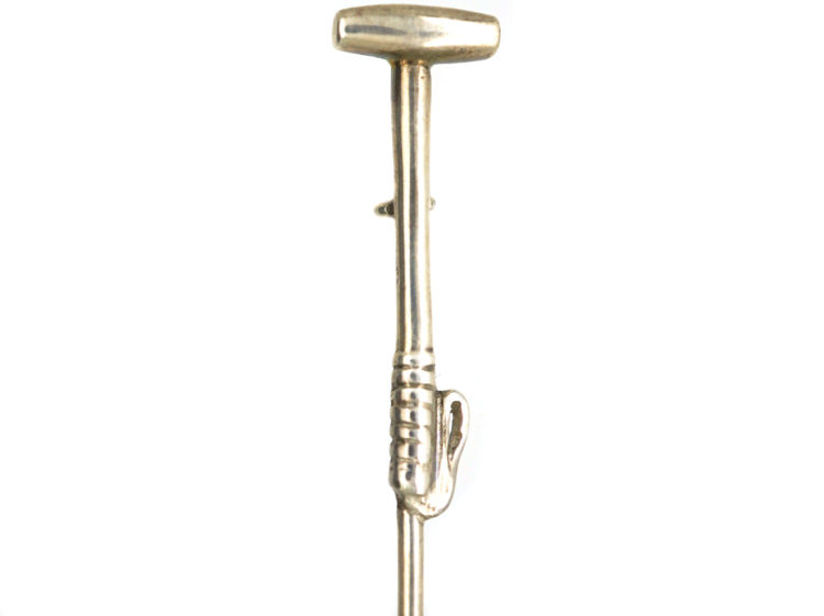 Silver Croquet Mallet Tie Pin