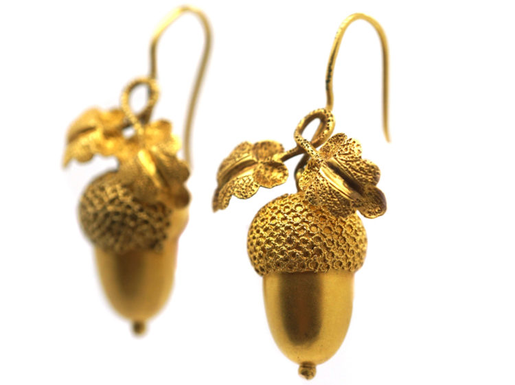 Victorian 15ct Gold Acorn Earrings