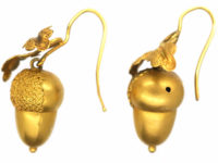 Victorian 15ct Gold Acorn Earrings