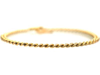 Edwardian 15ct Gold Woven Curb Design Narrow Bracelet