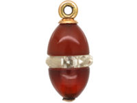 Edwardian Carnelian & Rock Crystal Egg Charm