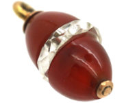 Edwardian Carnelian & Rock Crystal Egg Charm