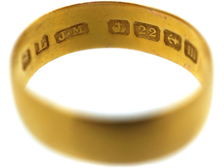 Edwardian 22ct Gold Wide Wedding Band