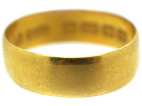Edwardian 22ct Gold Wide Wedding Band