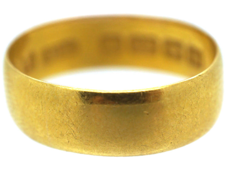 Edwardian 22ct Gold Wide Wedding Band