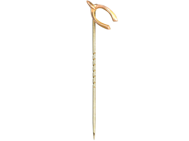 Edwardian 9ct Gold Wishbone Tie Pin