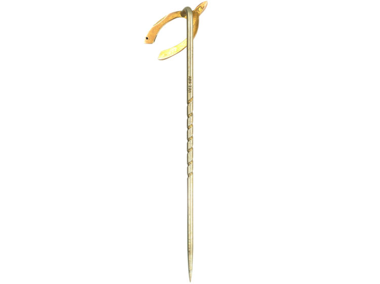 Edwardian 9ct Gold Wishbone Tie Pin