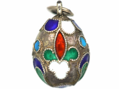 Russian Silver & Enamel Egg