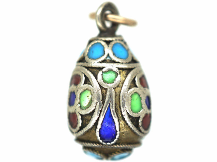 Russian Silver & Enamel Egg