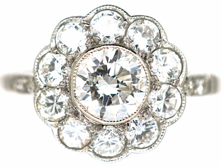 Platinum & Diamond Daisy Cluster Ring