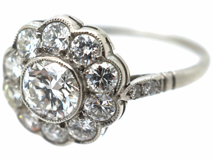 Platinum & Diamond Daisy Cluster Ring