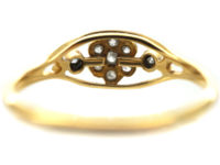 Edwardian 18ct Gold & Platinum Diamond Cluster Ring within a Frame