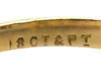 Art Deco 18ct Gold & Platinum, Two Stone Diamond Crossover Ring