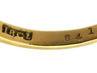 Art Nouveau 18ct Gold & Diamond Three Stone Crossover Ring