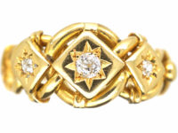 Edwardian 18ct Gold & Diamond Knot Ring