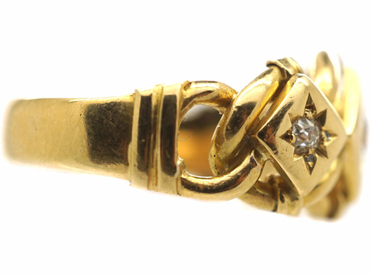 Edwardian 18ct Gold & Diamond Knot Ring