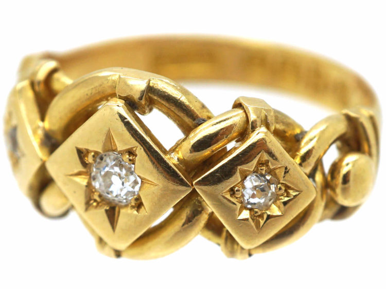 Edwardian 18ct Gold & Diamond Knot Ring