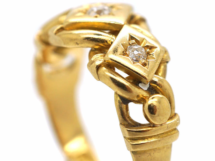 Edwardian 18ct Gold & Diamond Knot Ring