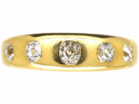 Victorian Five Stone Diamond Rub Over Set Ring