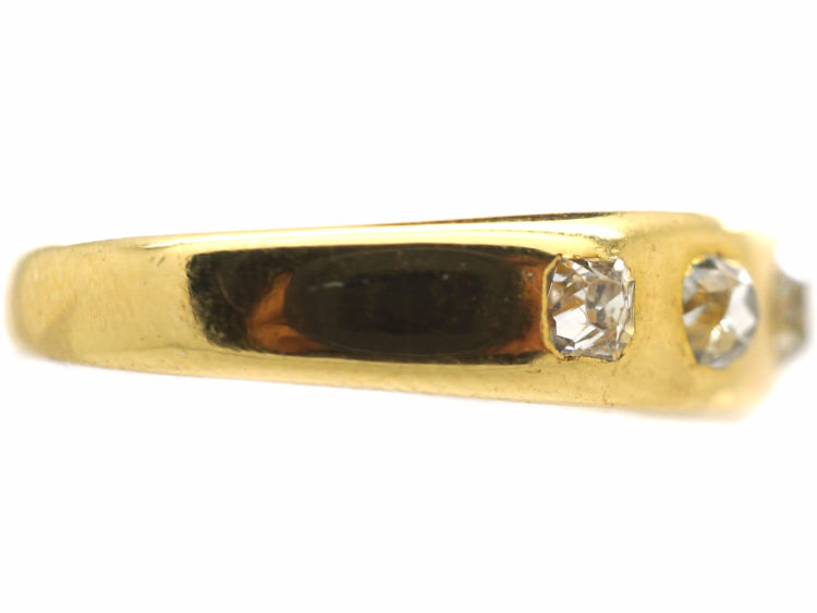 Victorian Five Stone Diamond Rub Over Set Ring