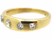 Victorian Five Stone Diamond Rub Over Set Ring