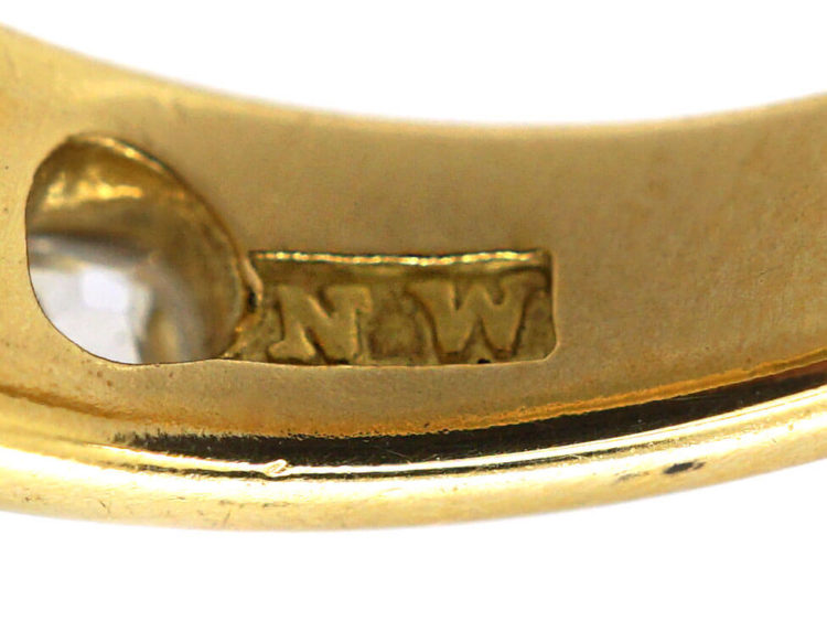 Victorian Five Stone Diamond Rub Over Set Ring