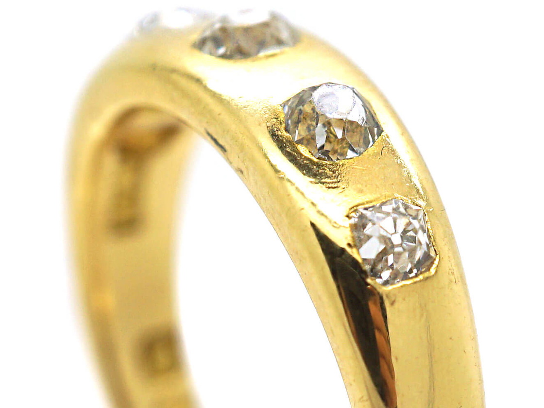 Rub Over Stone Setting Victorian Five Stone Diamond Rub Over Set Ring (477N) | The Antique ...