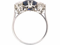 Art Deco Platinum, Sapphire & Diamond Three Stone Ring