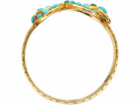 Early Victorian 15ct Gold & Turquoise Bow Ring