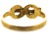 Early Victorian 15ct Gold & Turquoise Bow Ring
