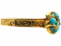 Early Victorian 15ct Gold & Turquoise Bow Ring
