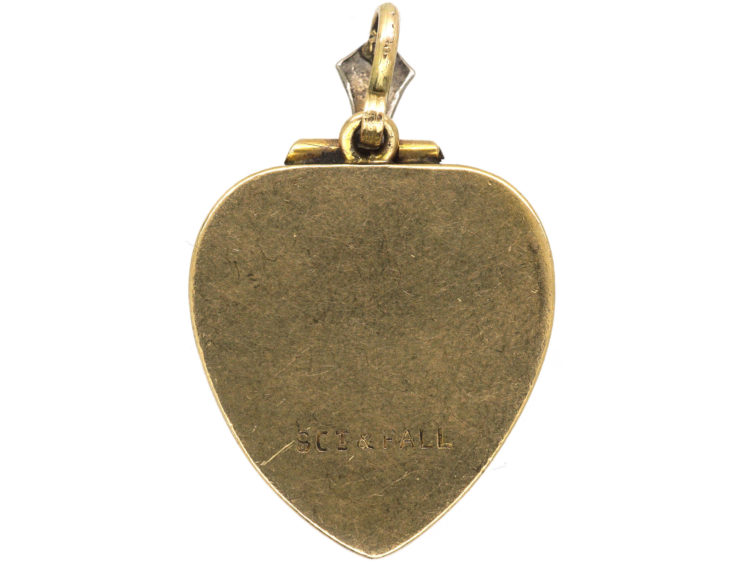 Art Deco 9ct Gold & Palladium Heart Shaped Locket