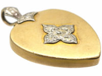 Art Deco 9ct Gold & Palladium Heart Shaped Locket