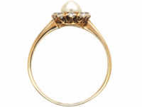 Edwardian 14ct Gold, Natural Pearl & Diamond Cluster Ring