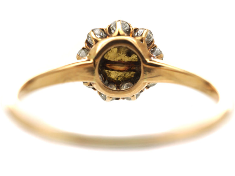 Edwardian 14ct Gold, Natural Pearl & Diamond Cluster Ring