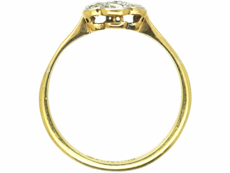 Edwardian 18ct Gold & Platinum, Diamond Cluster Ring