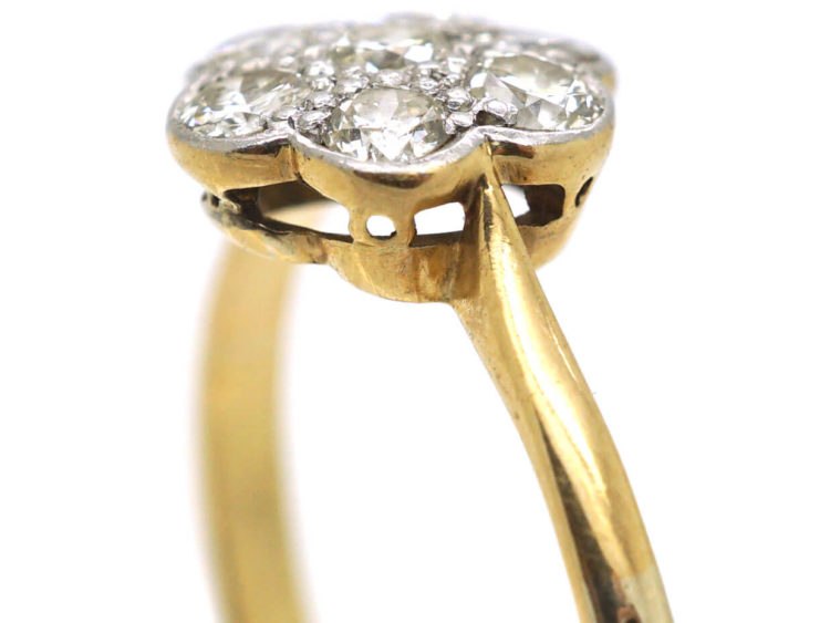 Edwardian 18ct Gold & Platinum, Diamond Cluster Ring