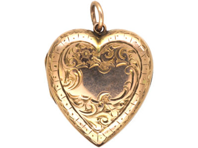 Edwardian 9ct Gold Back & Front Heart Shaped Locket