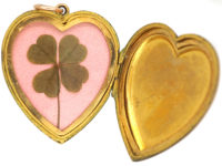 Edwardian 9ct Gold Back & Front Heart Shaped Locket with Twist motif